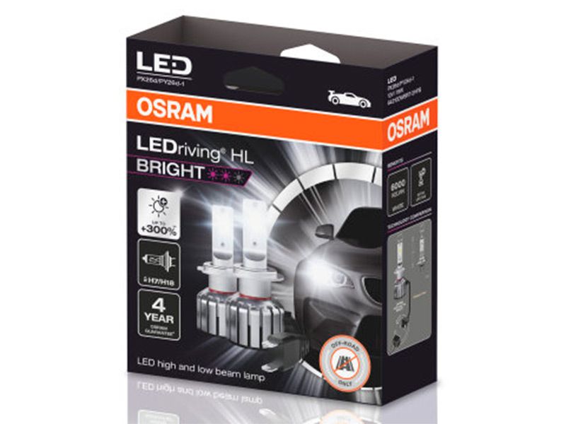 Osram HL Bright H7/H18 LED-polttimopari