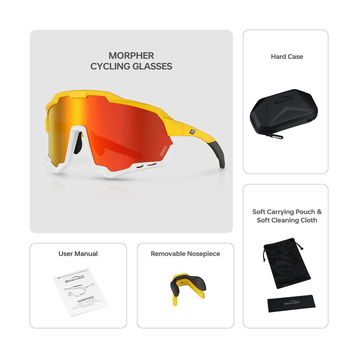 Magicshine Morpher muunneltavat pyöräilylasit ZEISS-optiikalla, MP001Z