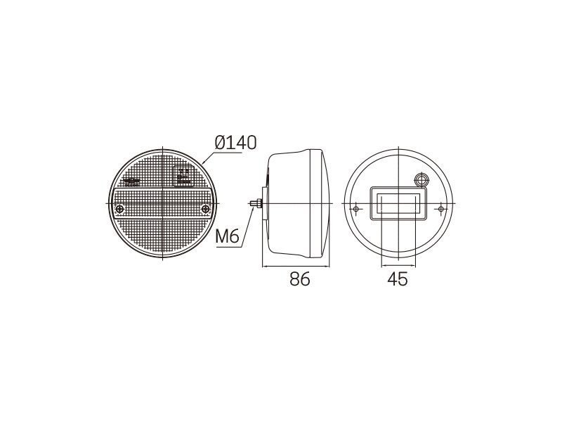 LED-takavalo, tummaoptiikka, 12-24V