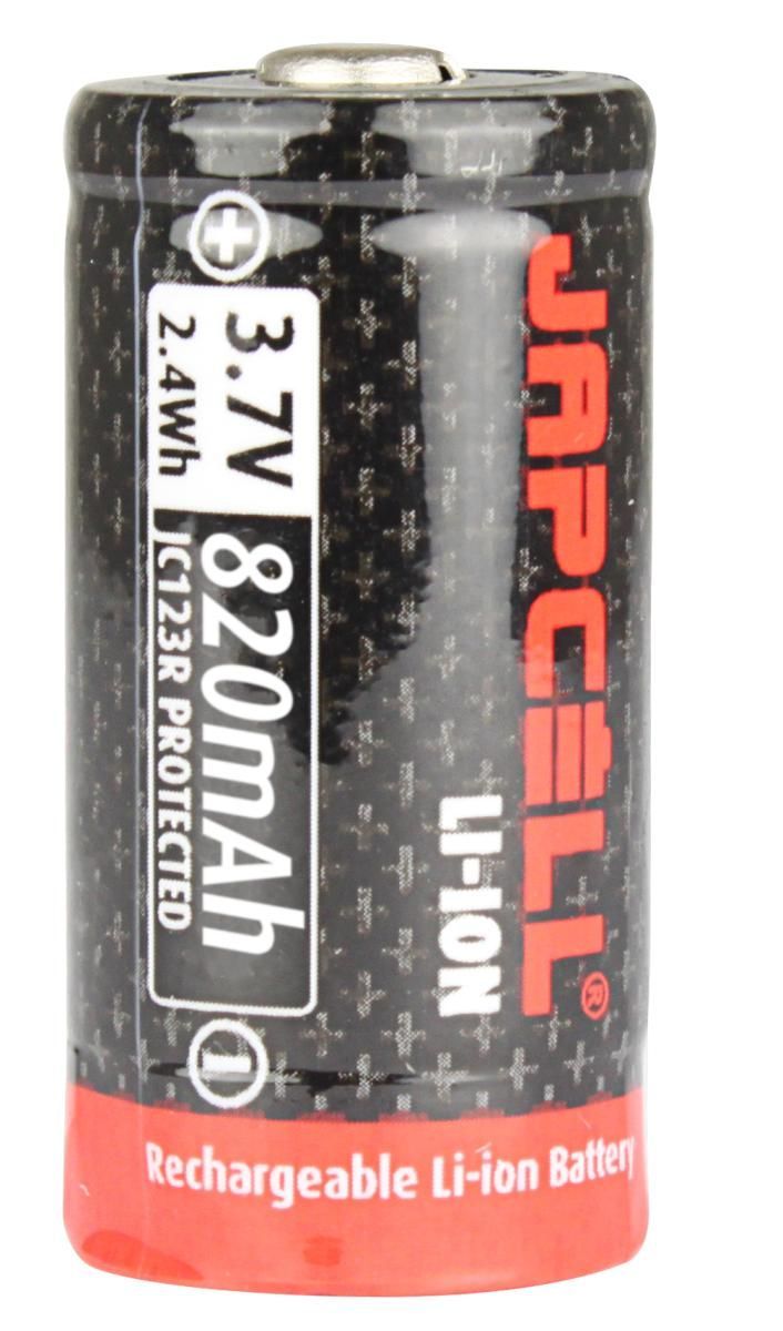Japcell JC123R - CR123 ladattava 3.7V Li-ion akku 820mAh