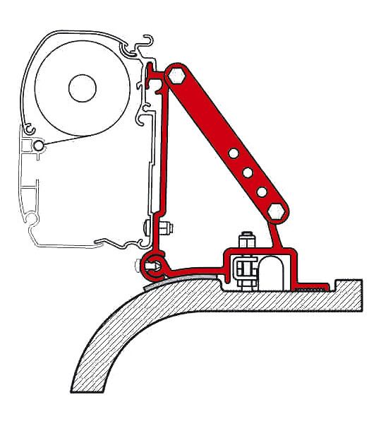 Fiamma markiisin adapteri F45 Ducato/Boxer/Jumper 94-06