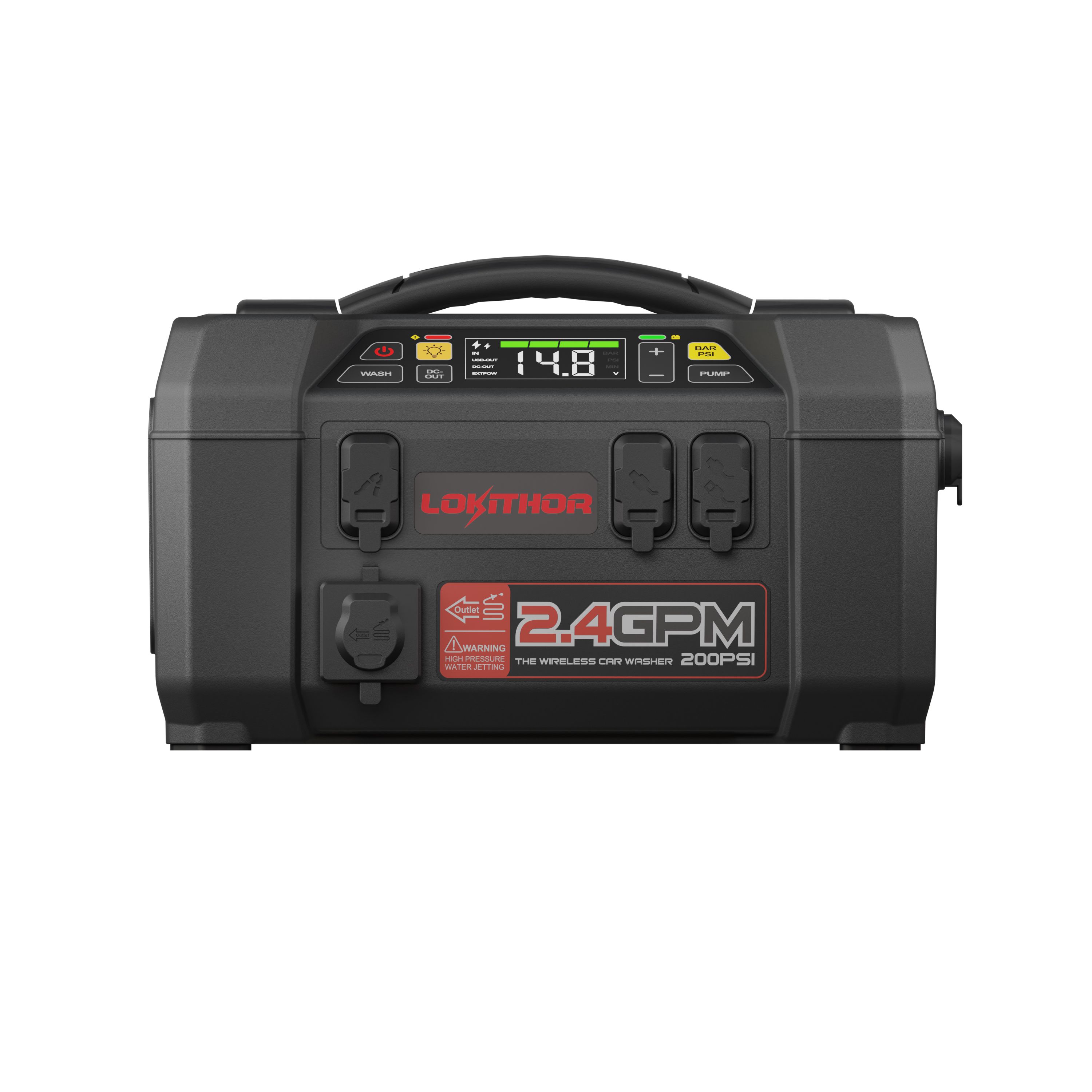 Starttiboosteri – Lokithor AW401 – 2500A, 12V, 150 PSI ilmakompressori, painepesuri, LiPo