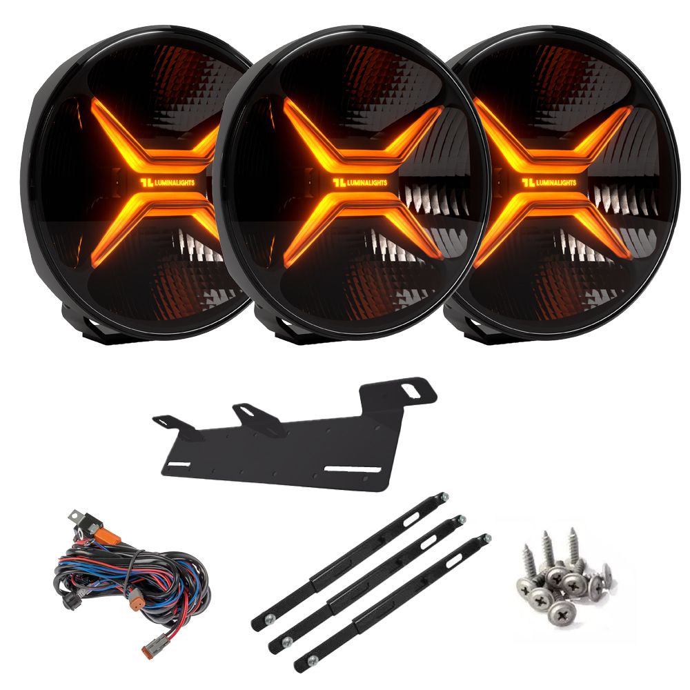 LuminaLights Rebellion MAX 9" LED-lisävalopaketti X3