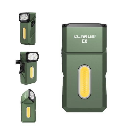 Klarus E8 monitoimi taskulamppu vihreä