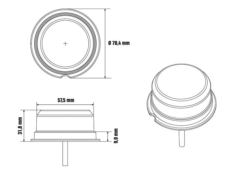 Optibeam Dark Phantom äärivalomoduuli, punainen, 70 Ø, 5 m