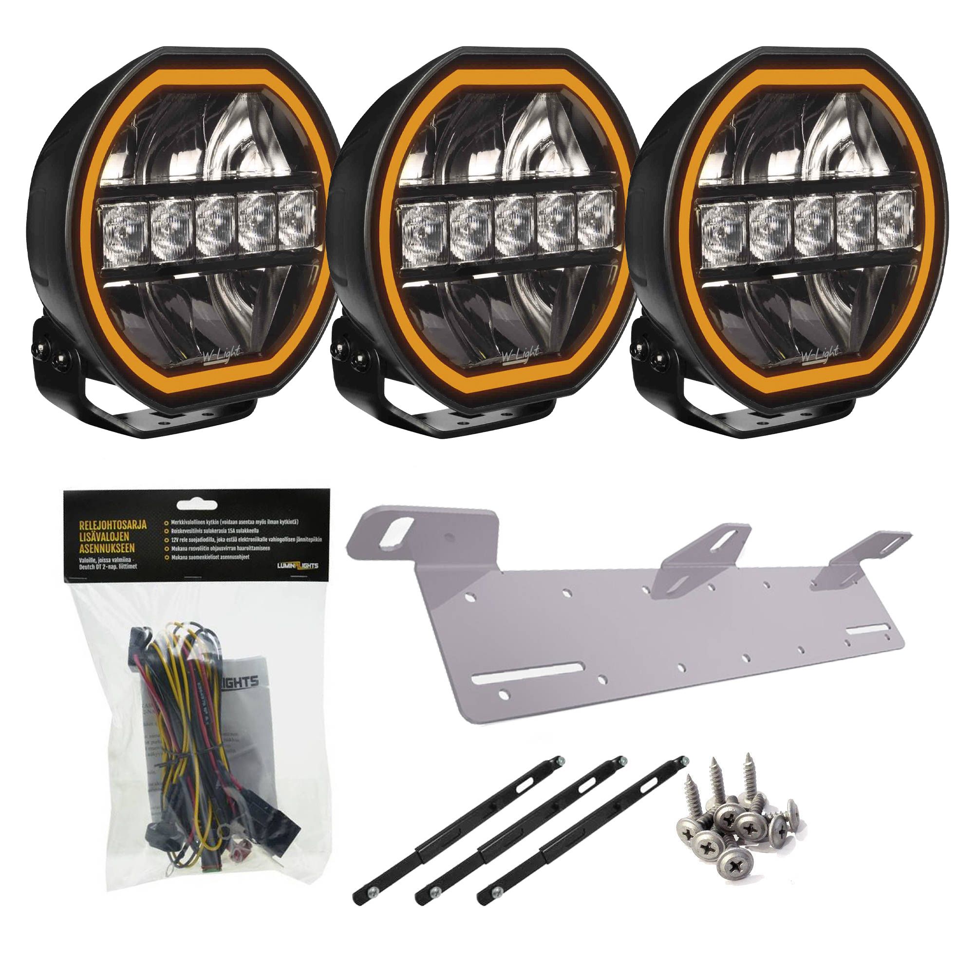 W-Light Eclipse 9 LED-lisävalopaketti X3
