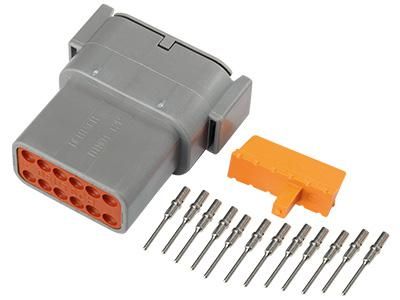 Deutsch DTM 12-pin. 0,5mm2 liitinsarja uros/naaras