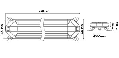 Truck Vision Slimline 478mm LED-majakkapaneeli