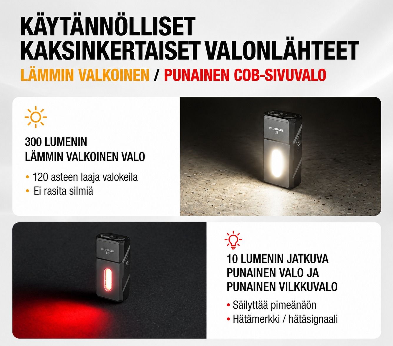 Klarus E8 monitoimi taskulamppu vihreä