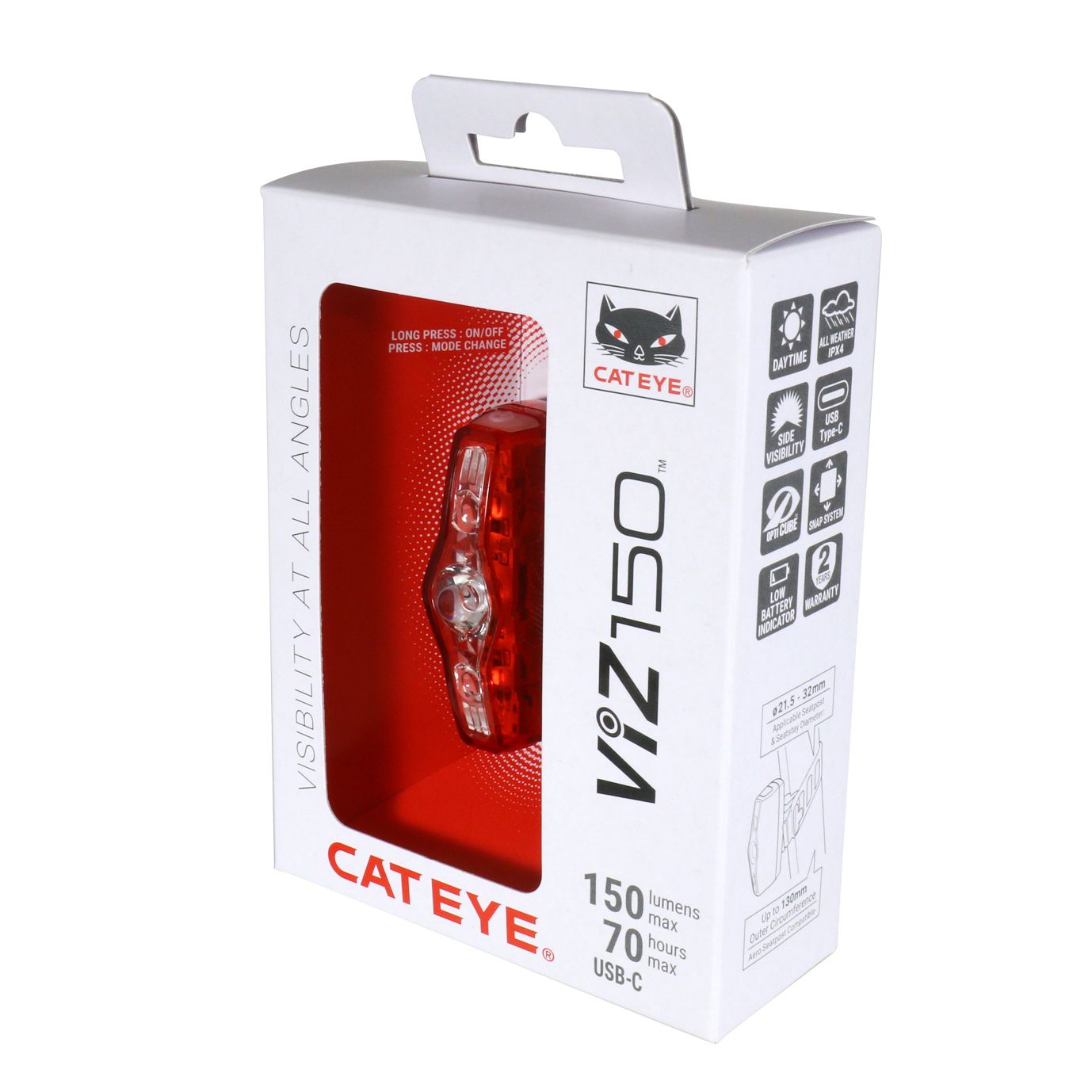 CatEye VIZ150 takavalo USB-C