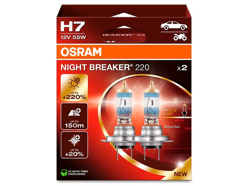 H7 Osram Night Breaker 220 halogen-polttimopari