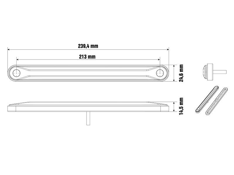 Optibeam Dark Phantom äärivalo valkoinen, 0,5 m, ADR