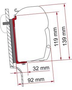 Fiamma markiisin adapteri F45 Westfalia high roofs