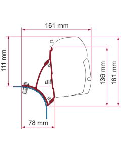 Fiamma markiisin adapteri F45 VW T5/T6 sleeper roof