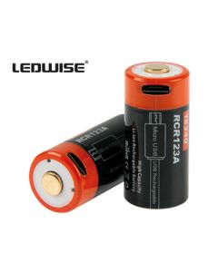 Ledwise 16340-akku 650mAh 2kpl