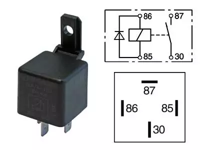 Kytkentärele 4-Nap, 40A, diodilla - Releet - 3050120460 - 2