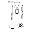 BAW15s 21W polttimo, 12V, punainen, philips 1kpl - Ba15s polttimot - 4060102000 - 2