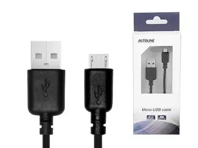 Autoline Micro-USB(2.0)kaapeli, 2m - Muut akut ja laturit - 4080130270 - 0