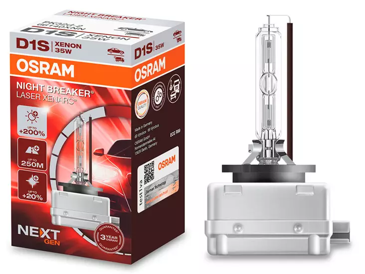 D1S Osram Xenarc Night Breaker Laser Next Gen Xenon-polttimo - D1S ja D1R - 8020107760 - 1
