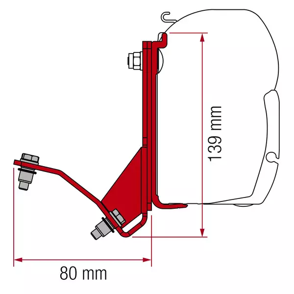 Fiamma markiisin adapteri F45 Holder A - Tarvikkeet - 8020112552 - 1
