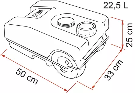 23 l harmaavesisäiliö pyörillä - Vesikanisterit - 8020112393 - 2