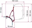 Fiamma markiisin adapteri F45 VW T5/T6 sleeper roof - Tarvikkeet - 8020112413 - 1