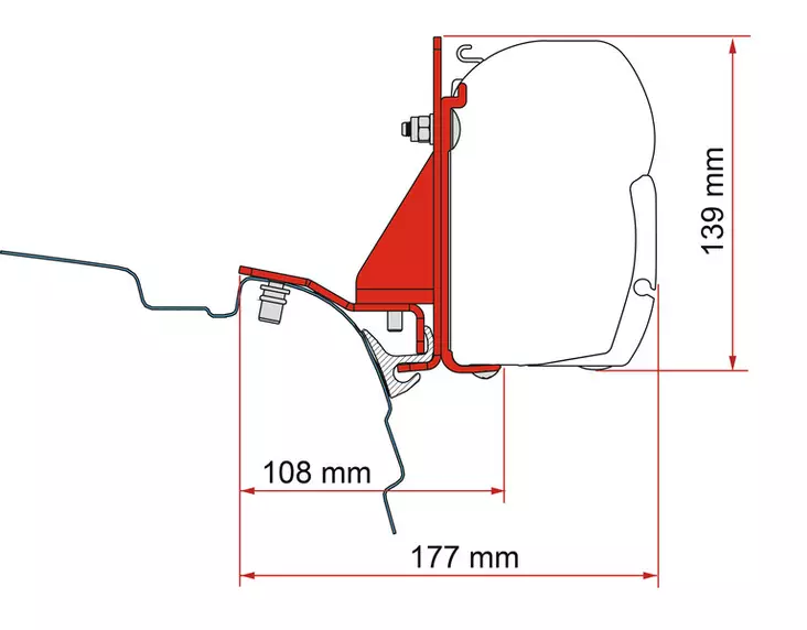 Fiamma markiisin adapteri F45 VW T5/T6 - Tarvikkeet - 8020112293 - 1