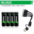 Coast AA USB-C ladattava paristo 1.5V (4 kpl) - Ladattavat paristot - 8020108374 - 3