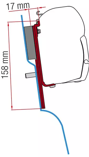 Fiamma markiisin adapteri F45 Ford Custom Nugget - Tarvikkeet - 8020112554 - 1