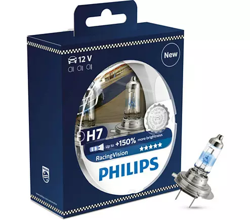 H7 halogen polttimopari Racing Vision +150%, 12V - H7 Halogen-polttimot - 4060101074 - 1