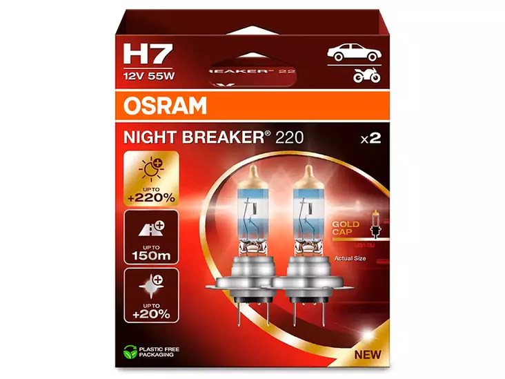 H7 Osram Night Breaker 220% halogen-polttimopari - H7 Halogen-polttimot - 8020104774 - 1