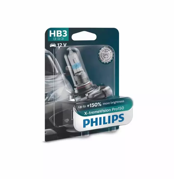 HB3 Philips X-tremeVision Pro150 polttimo 150% - HB1, HB3, HB4, HB5 halogen-polttimot - 8020103514 - 1