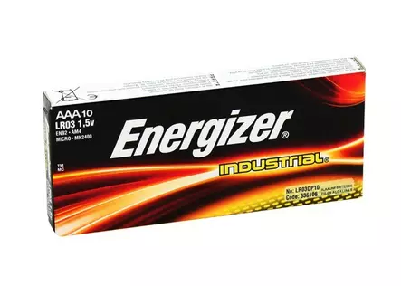 AAA-paristo Energizer Industrial, 10kpl paketti - Paristot - 5030110145 - 2