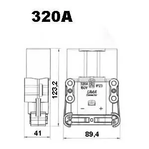 Euro-connector 50mm²/ 320A, naaras - Trukkiliittimet - 3050120795 - 2