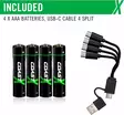 Coast AAA USB-C ladattava paristo 1.5V (4 kpl) - Ladattavat paristot - 8020108375 - 2
