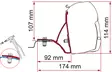 Fiamma markiisin adapteri F45 Renault/Opel/Fiat >2015 - Tarvikkeet - 8020112405 - 1