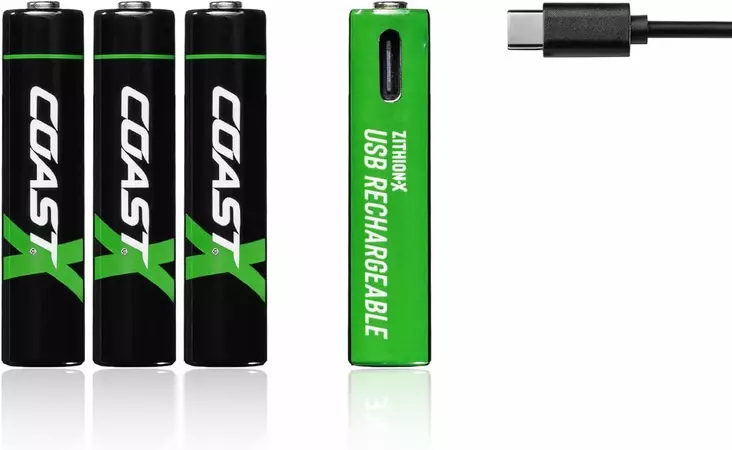 Coast AAA USB-C ladattava paristo 1.5V (4 kpl) - Ladattavat paristot - 8020108375 - 1