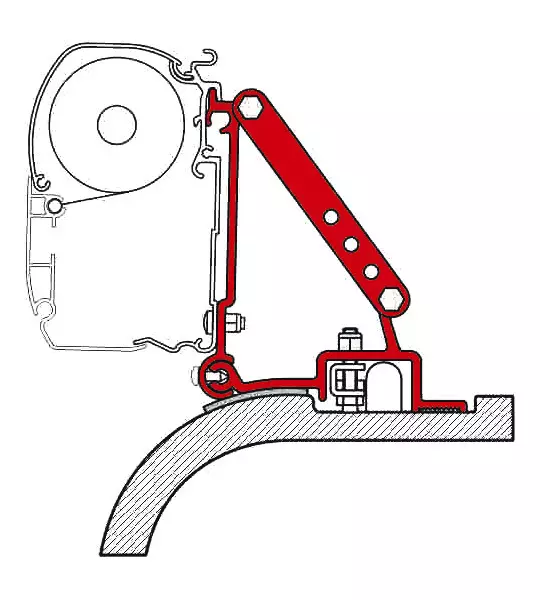 Fiamma markiisin adapteri F45 Ducato/Boxer/Jumper 94-06 - Tarvikkeet - 8020112535 - 1