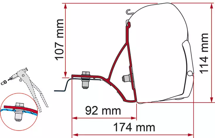 Fiamma markiisin adapteri F45 Renault/Opel/Fiat >2015 - Tarvikkeet - 8020112405 - 1