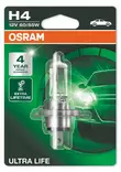H4 Osram Ultra Life 120kk takuu, 60/55W, 12V, 1kpl - H4 Halogen-polttimot - 4060101486 - 1