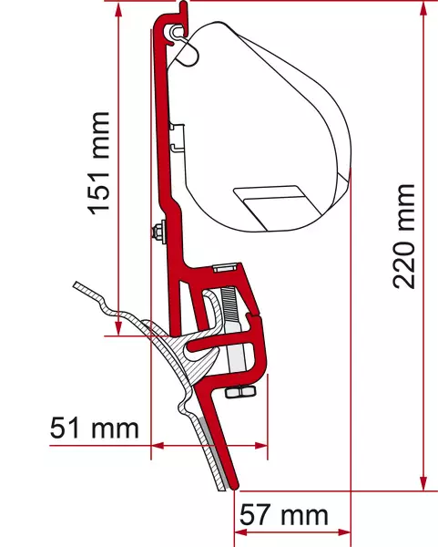 Fiamma markiisin adapteri F45 VW T4 - Tarvikkeet - 8020112486 - 1