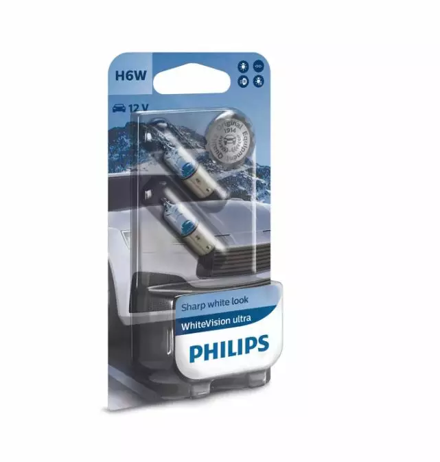 H6W BAX9s Philips White Vision Ultra polttimopari - H2, R2, LUCAS ym. erikoispolttimot - 8020103526 - 1