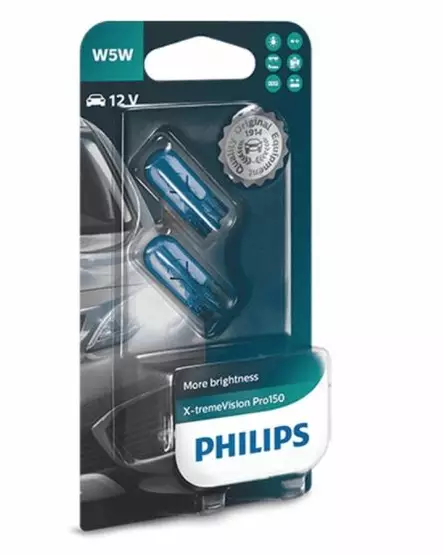 T10 W5W Philips X-tremeVision Pro150 polttimopari +150% - T10 (W5W) polttimot - 8020103517 - 1
