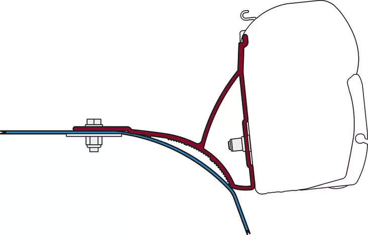 Fiamma markiisin adapteri F45 Ducato/Boxer/Jumper >7/06 - Tarvikkeet - 8020112357 - 1