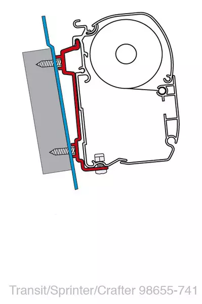 Fiamma markiisin adapteri F45 Ford Transit >7/06 - Tarvikkeet - 8020112427 - 1