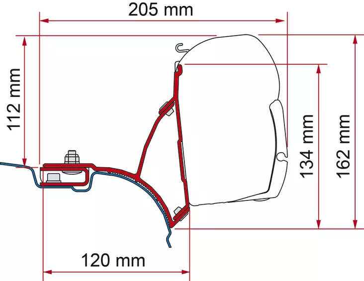 Fiamma markiisin adapteri F45 VW T5/T6 - Tarvikkeet - 8020112367 - 1