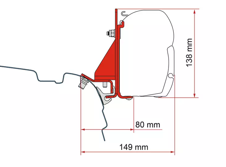Fiamma markiisin adapteri F45 VW T5/T6 - Tarvikkeet - 8020112407 - 1