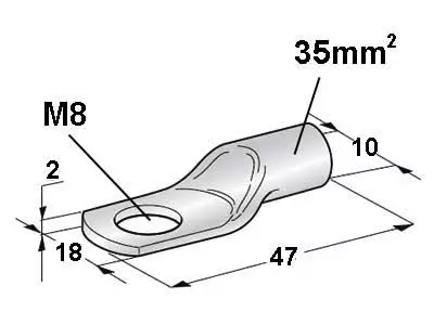 Kaapelikenkä 35mm² - 8mm - Rengasliittimet - 3050120917 - 1