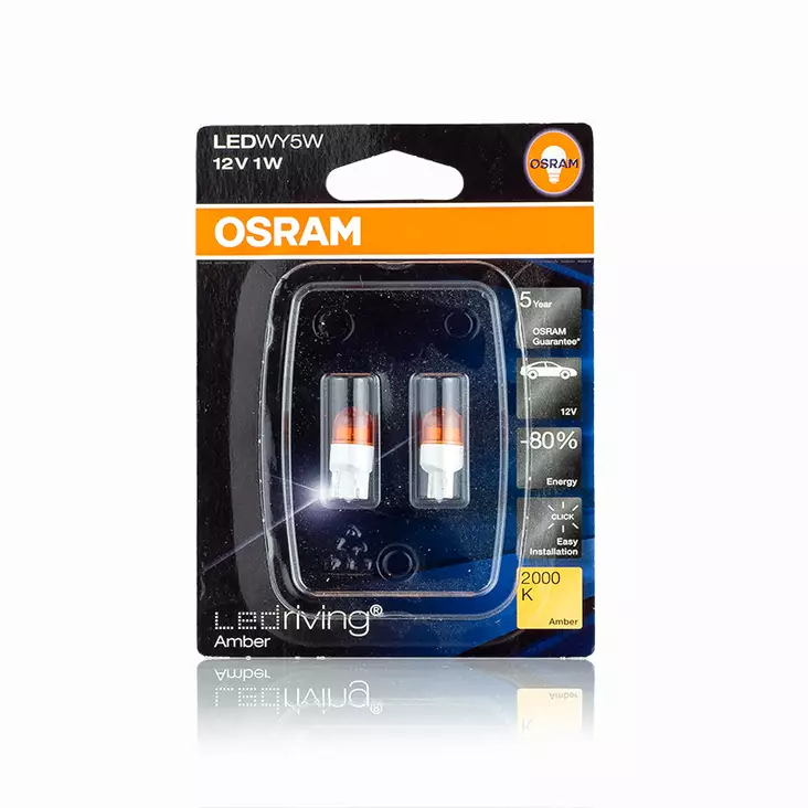 T10 W5W LED-polttimopari Osram 12V, keltainen - T10 LED-polttimot - 8020102037 - 1