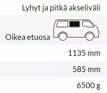 Carbest oikea sivulasi Volkswagen T5/T6 2004- - Merkki/Mallikohtaiset ikkunat - 8020109638 - 2